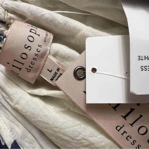 Philosophy Republic boho high low maxi dress halter tie front large NWT - Picture 8 of 10